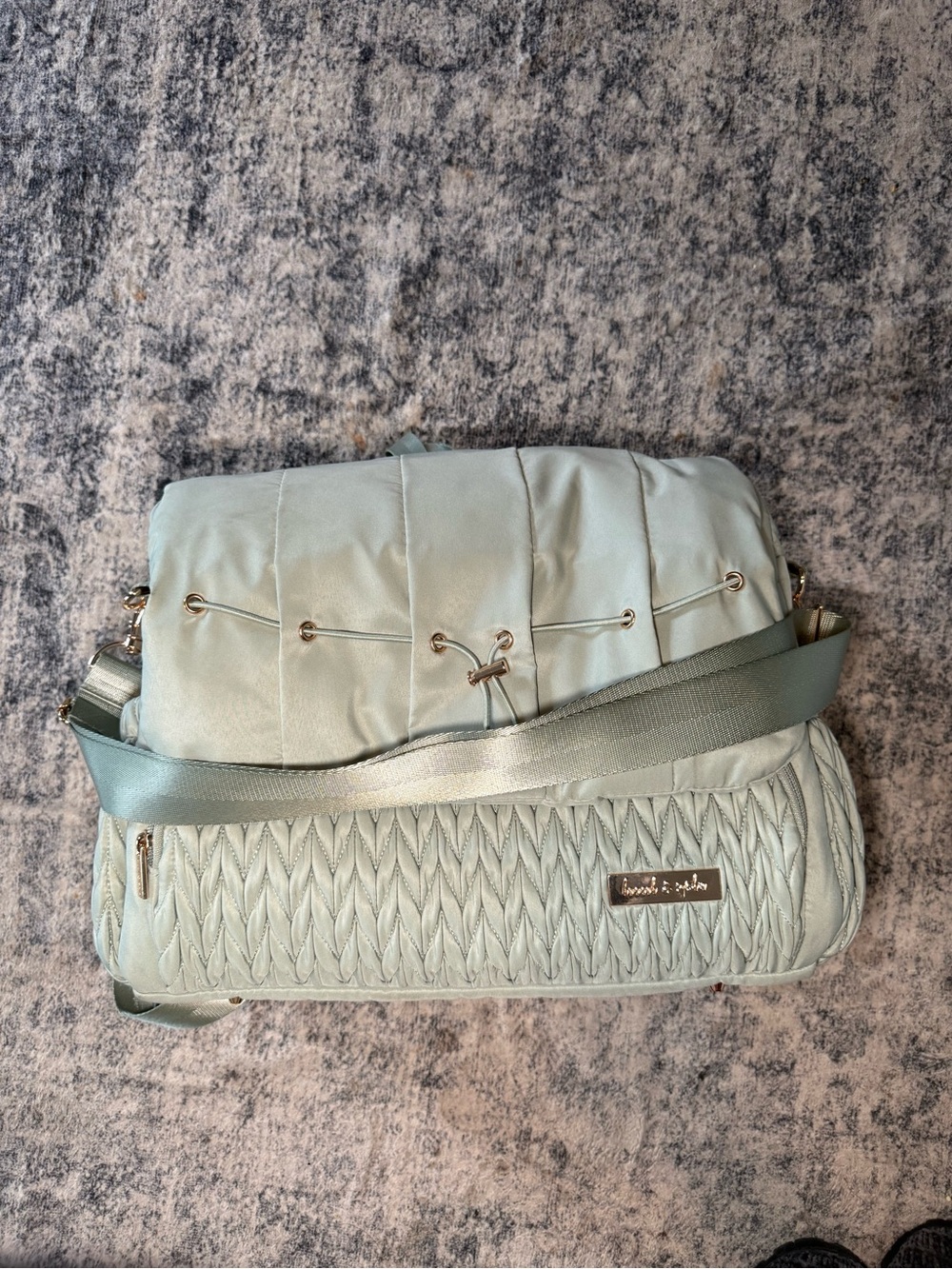 Mint Quilted Diaper Bag